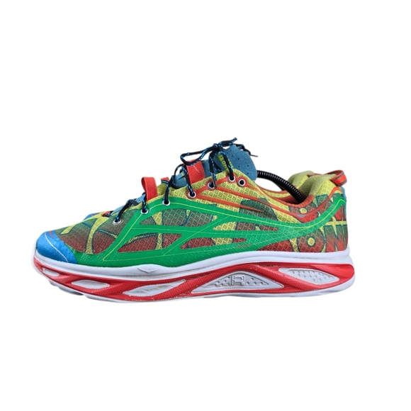 Hoka One One Running Shoes Mens Size 10.5 Yellow Green Orange Blue Huaka Trail - Picture 6 of 8